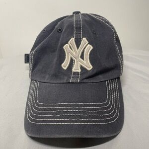 New York Yankees Nineteen 47 Twins Adjustable Baseball Hat Embroidered Blue MLB
